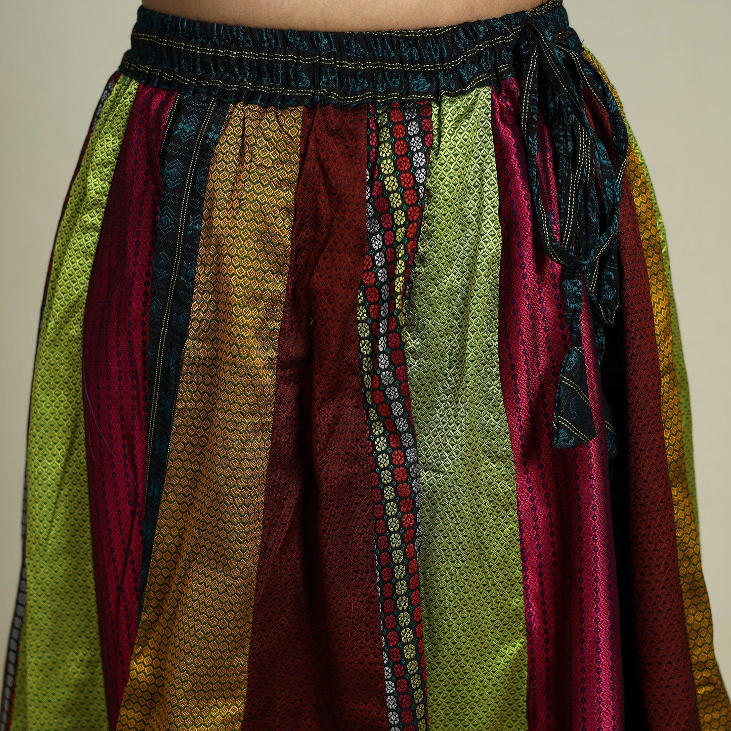 Multicolor Khun Patchwork 24 Kali Cotton Long Skirt