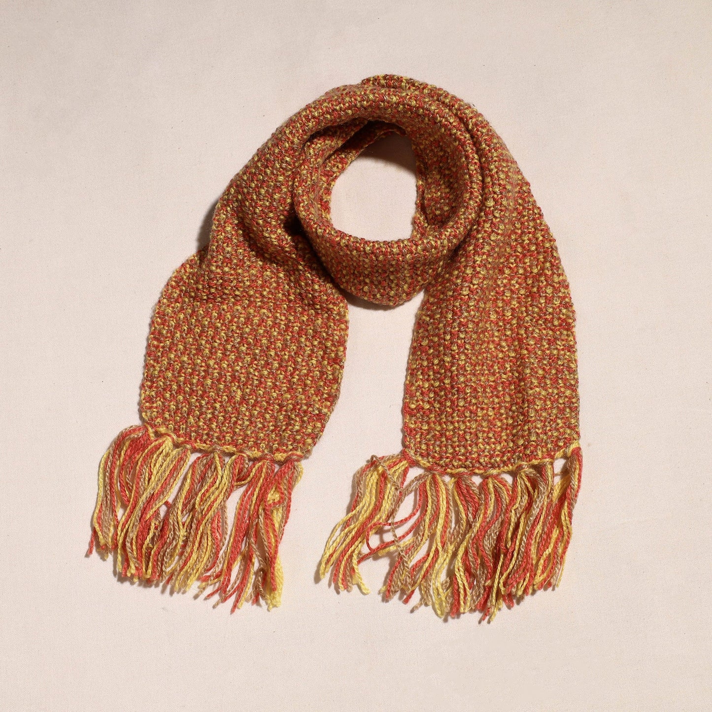 Kumaun Hand Knitted Woolen Muffler (50 in)