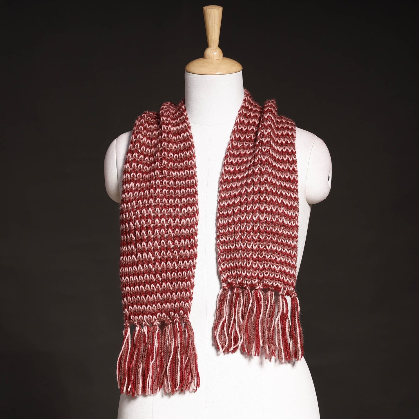 Kumaun Hand Knitted Woolen Muffler (66 in)