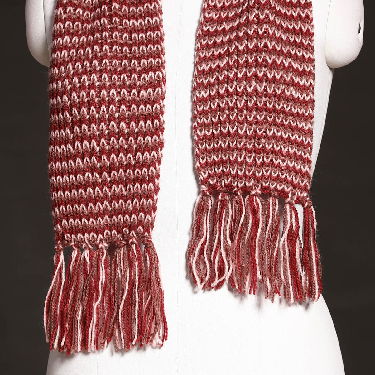Kumaun Hand Knitted Woolen Muffler (66 in)