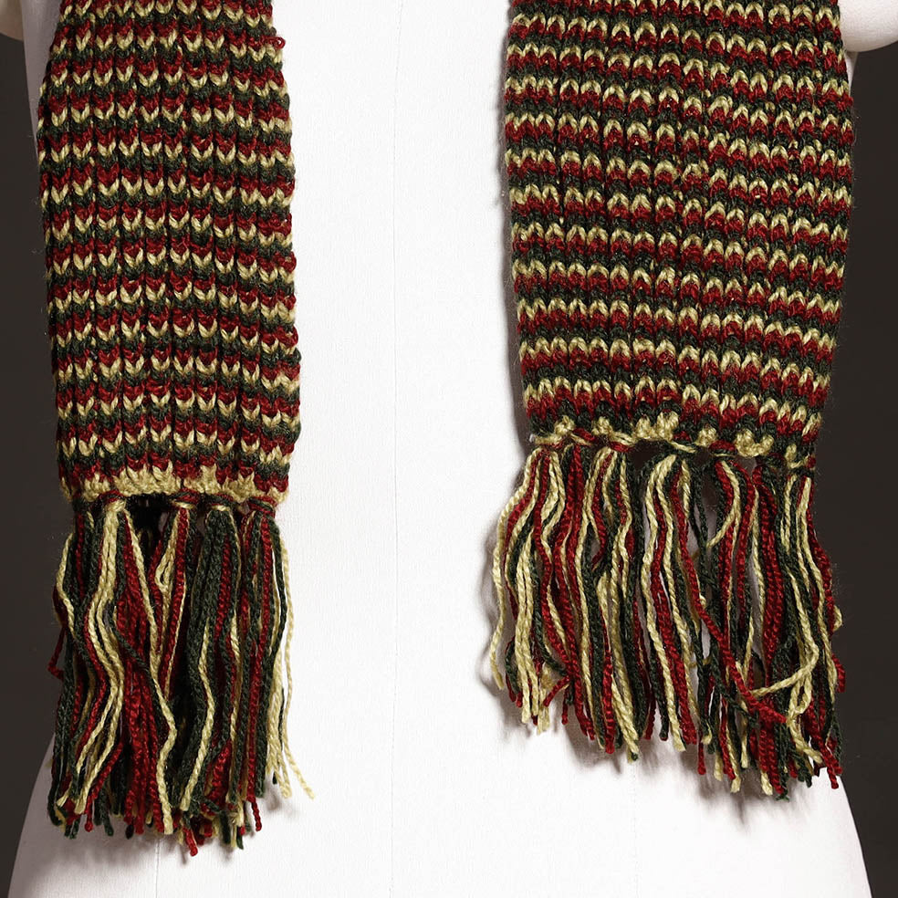 Kumaun Hand Knitted Woolen Muffler (90 in)