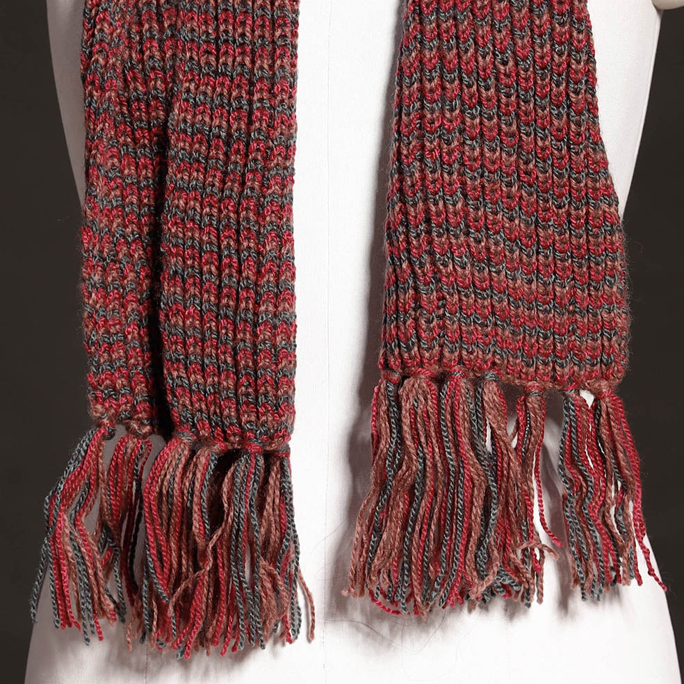 Kumaun Hand Knitted Woolen Muffler (90 in)