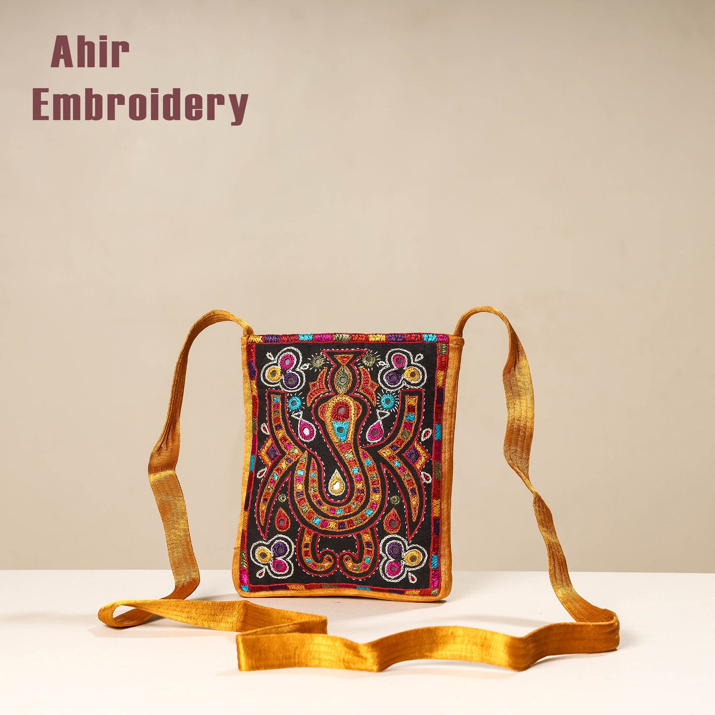 embroidery sling bag