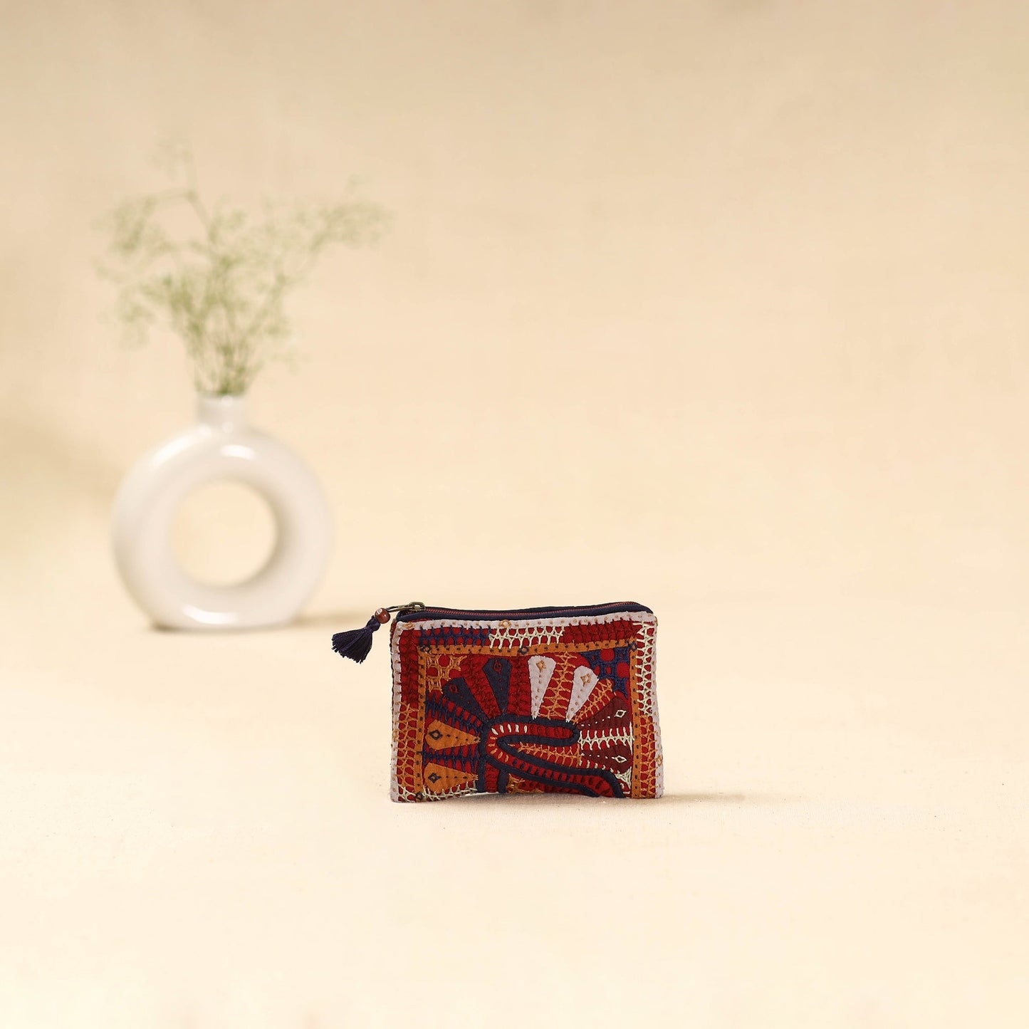 Kutch dhebariya qatab hand embroidered coin pouch 133