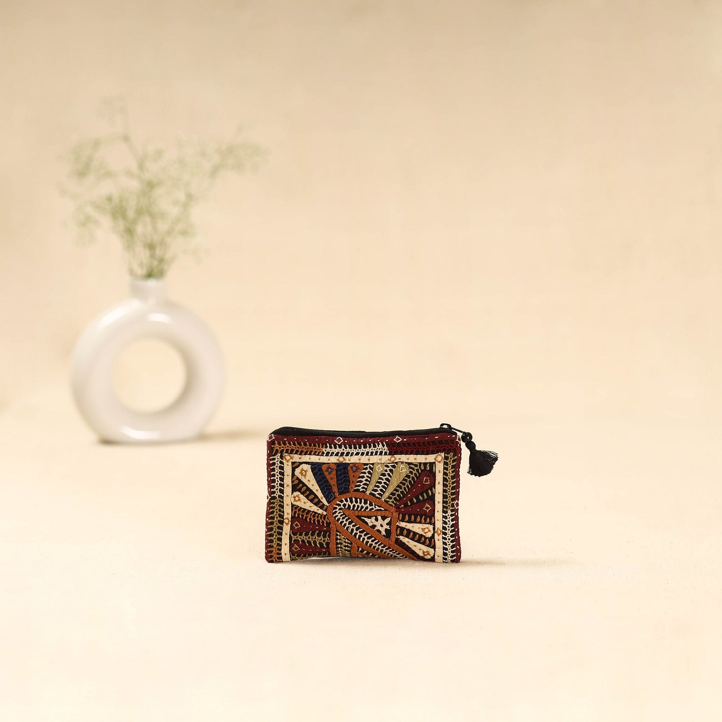 Kutch dhebariya qatab hand embroidered coin pouch 140