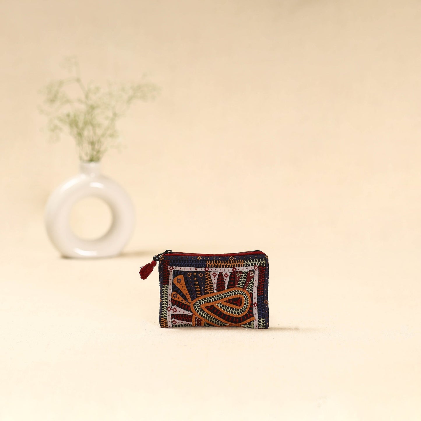 Kutch dhebariya qatab hand embroidered coin pouch 144