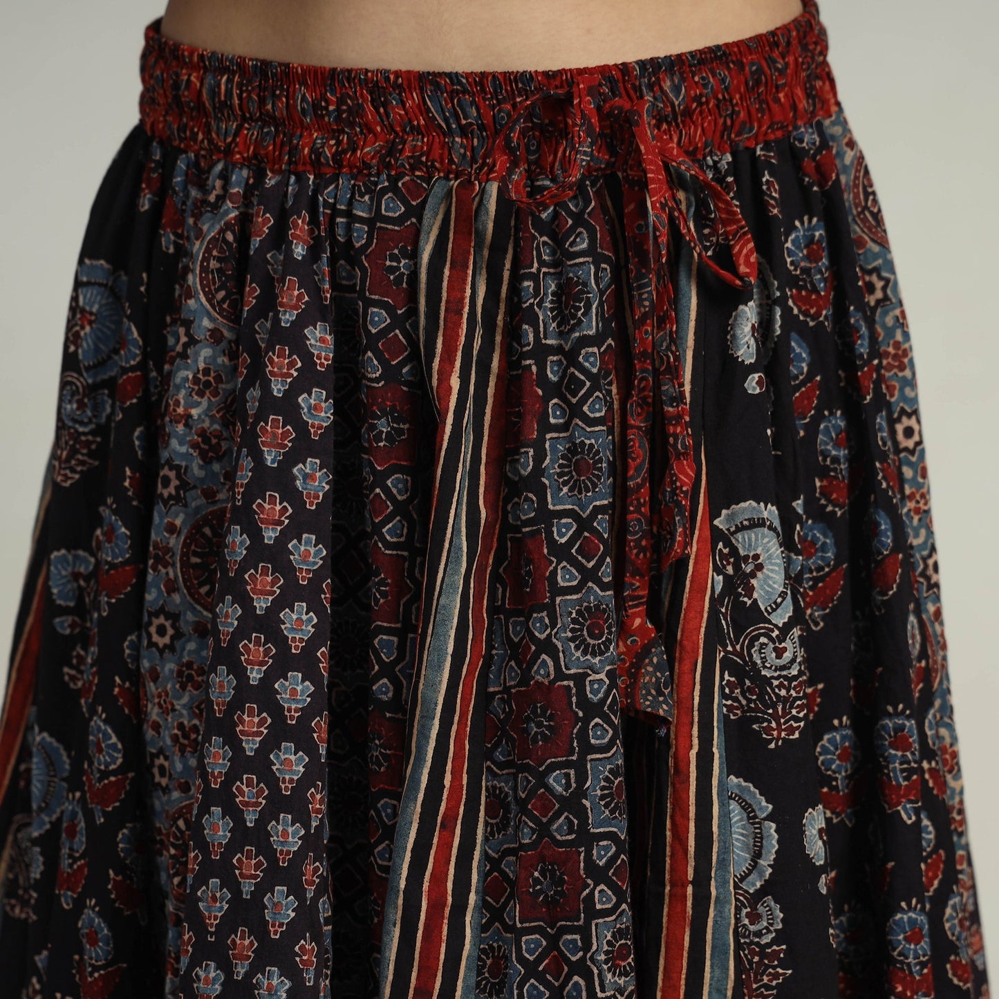 Multicolor - kutch printed 24 kali cotton long skirt 27