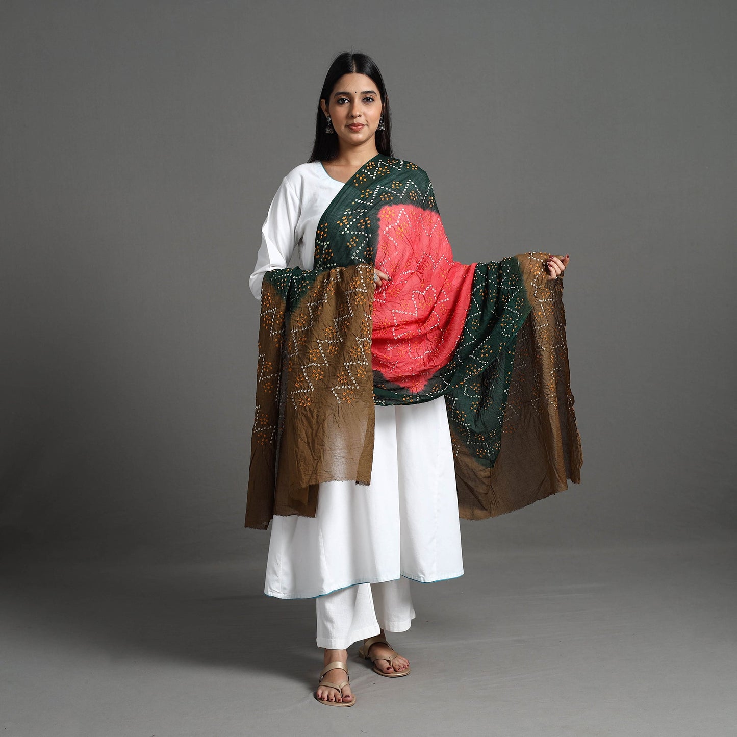 Multicolor - kutch tie-dye cotton bandhani dupatta 01