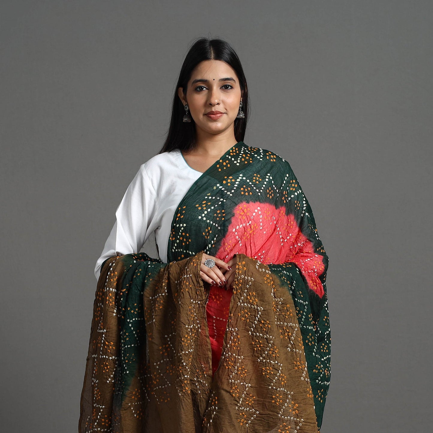 Multicolor - kutch tie-dye cotton bandhani dupatta 01