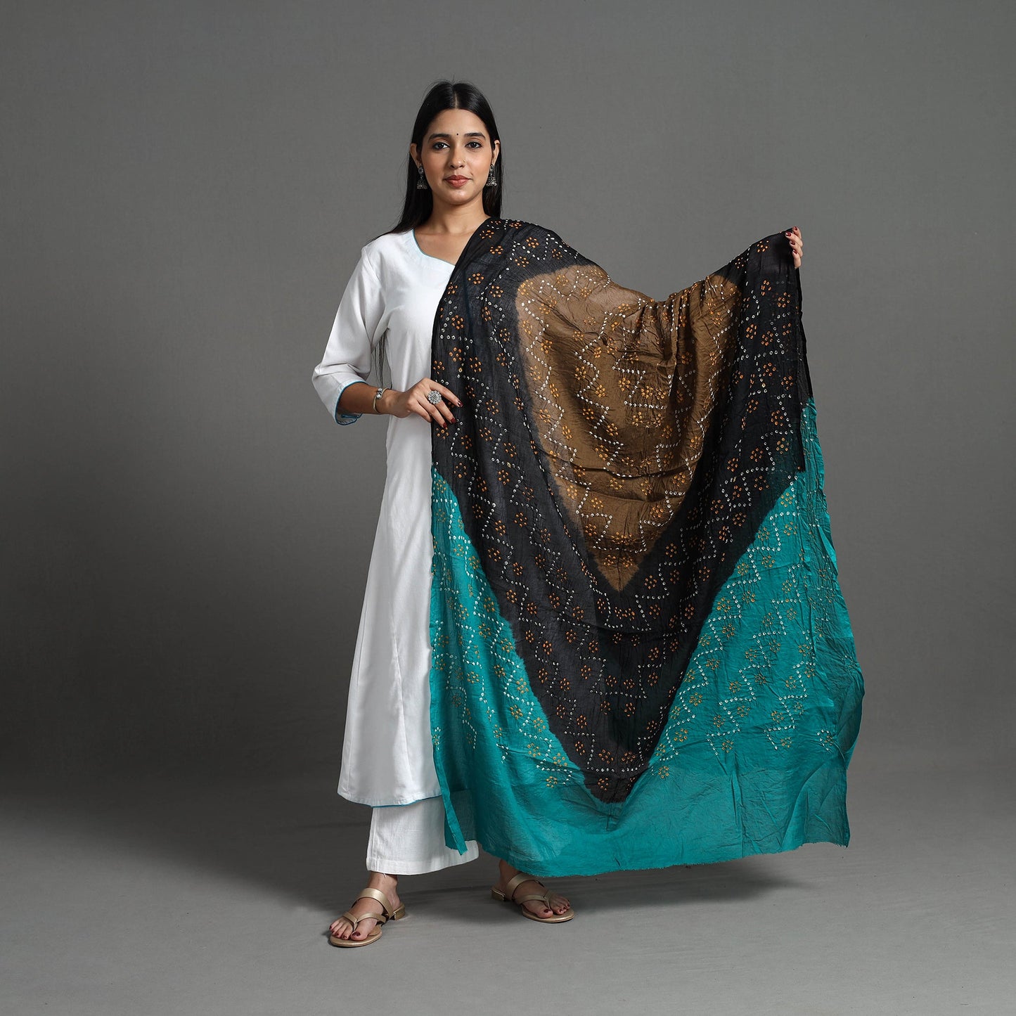 Authentic Multicolor Bandhani Cotton Dupatta
