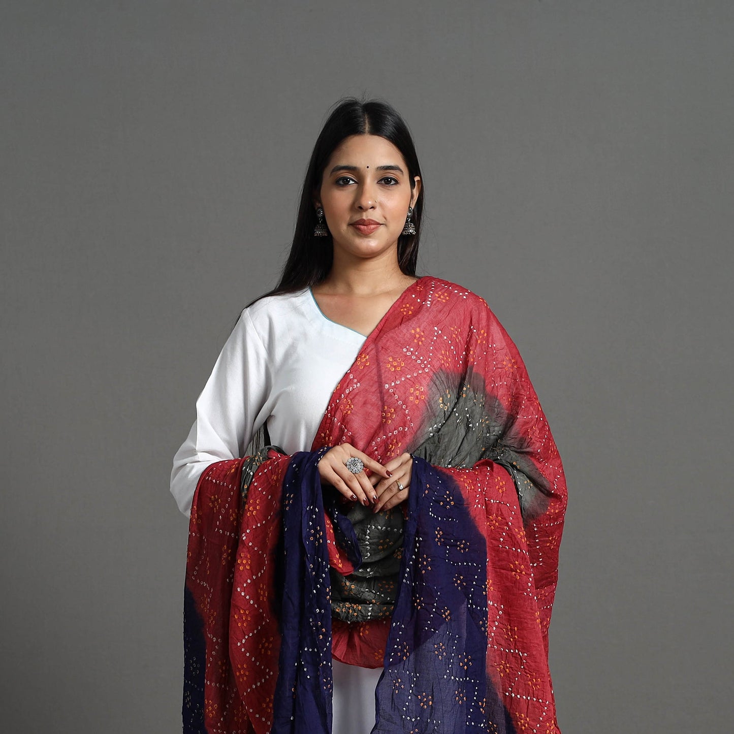 Multicolor - Kutch Tie-Dye Cotton Bandhani Dupatta 21