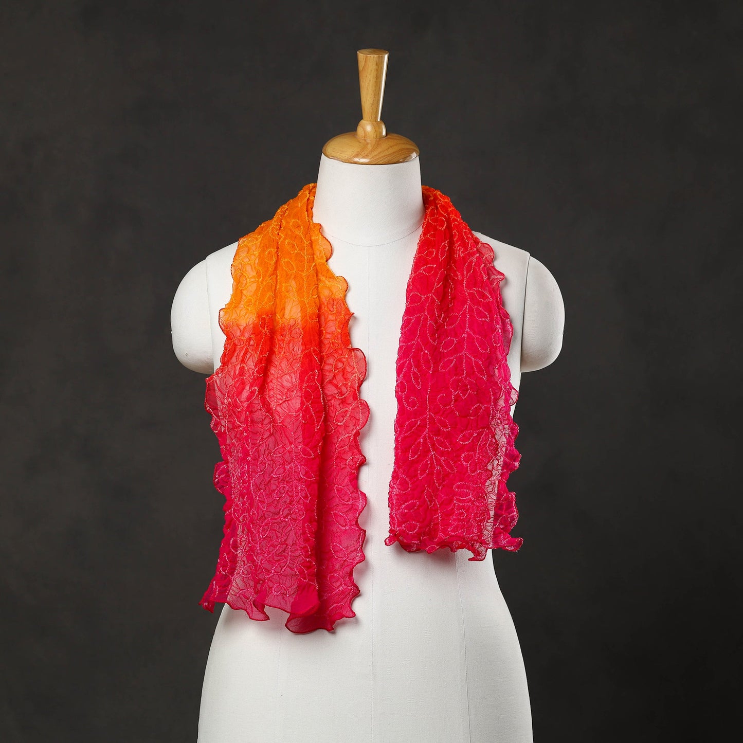 Multicolor - kutch tie & dye georgette bandhani stole 04