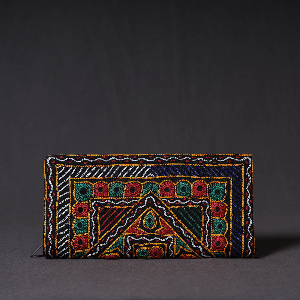 Multicolor Kutchi Embroidery Mirror Work Clutch