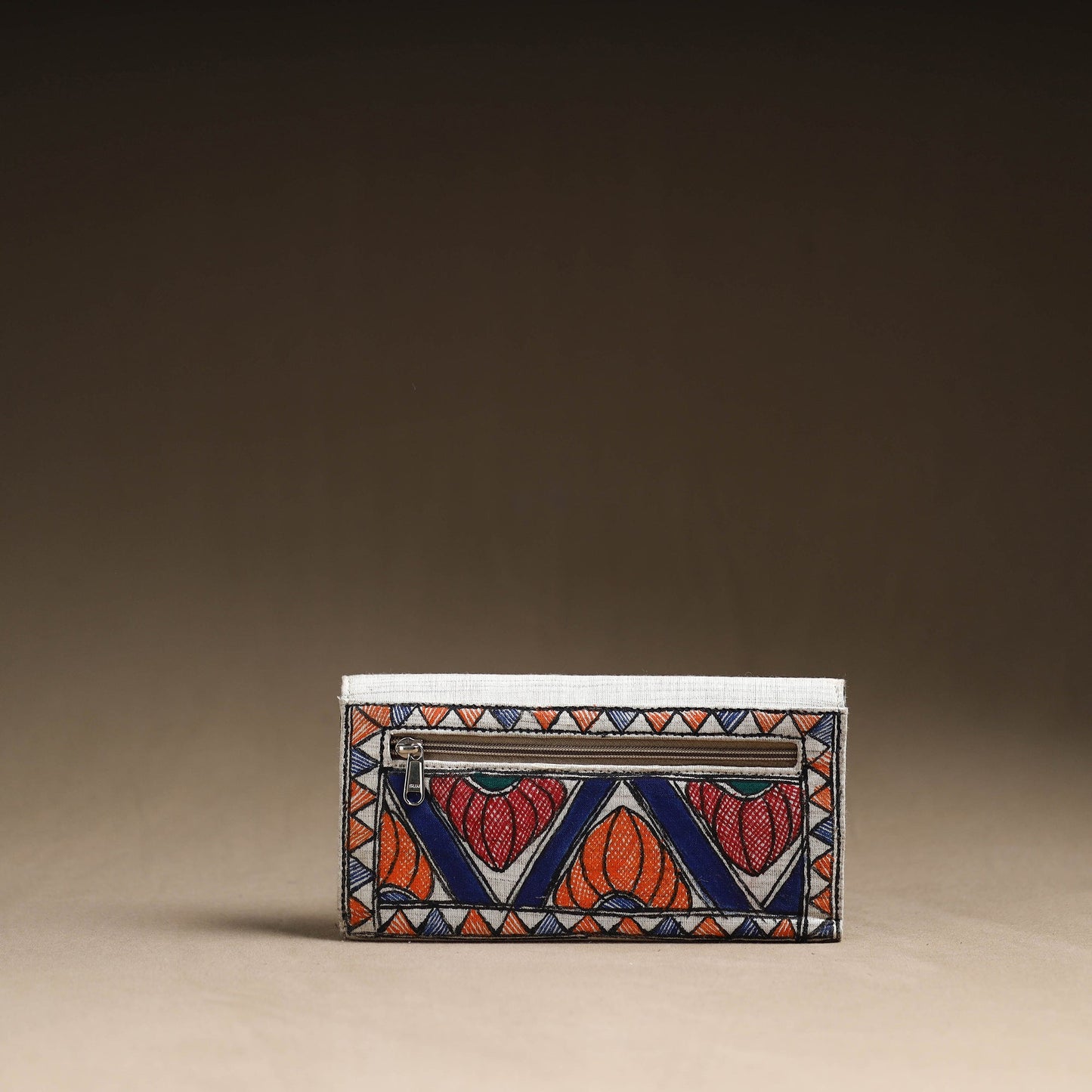Multicolor Jute Cotton Madhubani Handpainted Clutch Bag