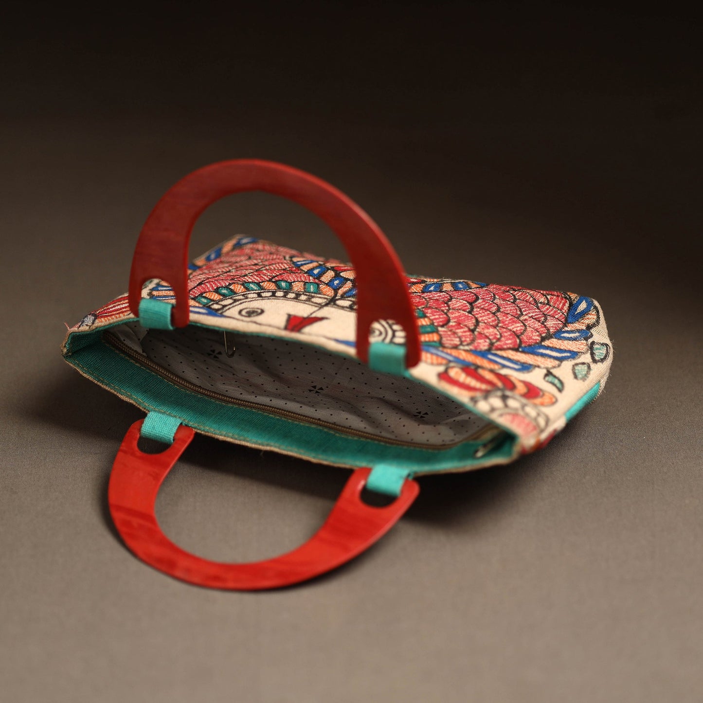 Multicolor - madhubani handpainted handbag 10 - handcrafted