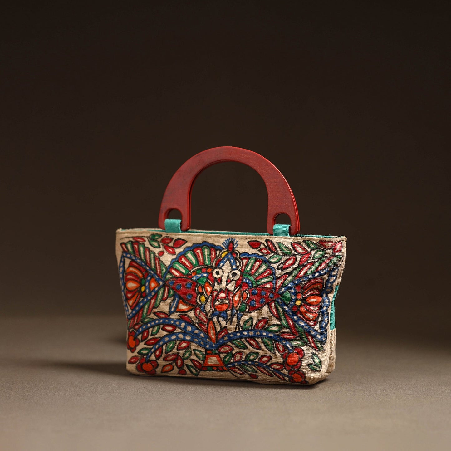 Multicolor - madhubani handpainted handbag 10 - handcrafted