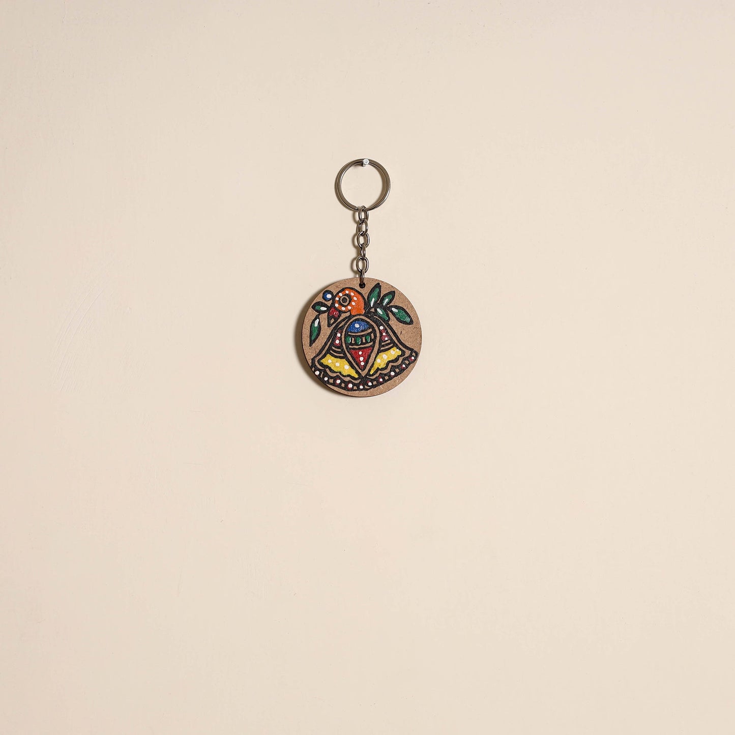 Madhubani handpainted wooden keychain 12 - handcrafted