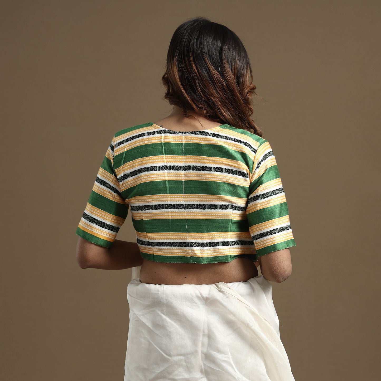 Buy Mashru Weave Pure Handloom Silk Stitched Blouse