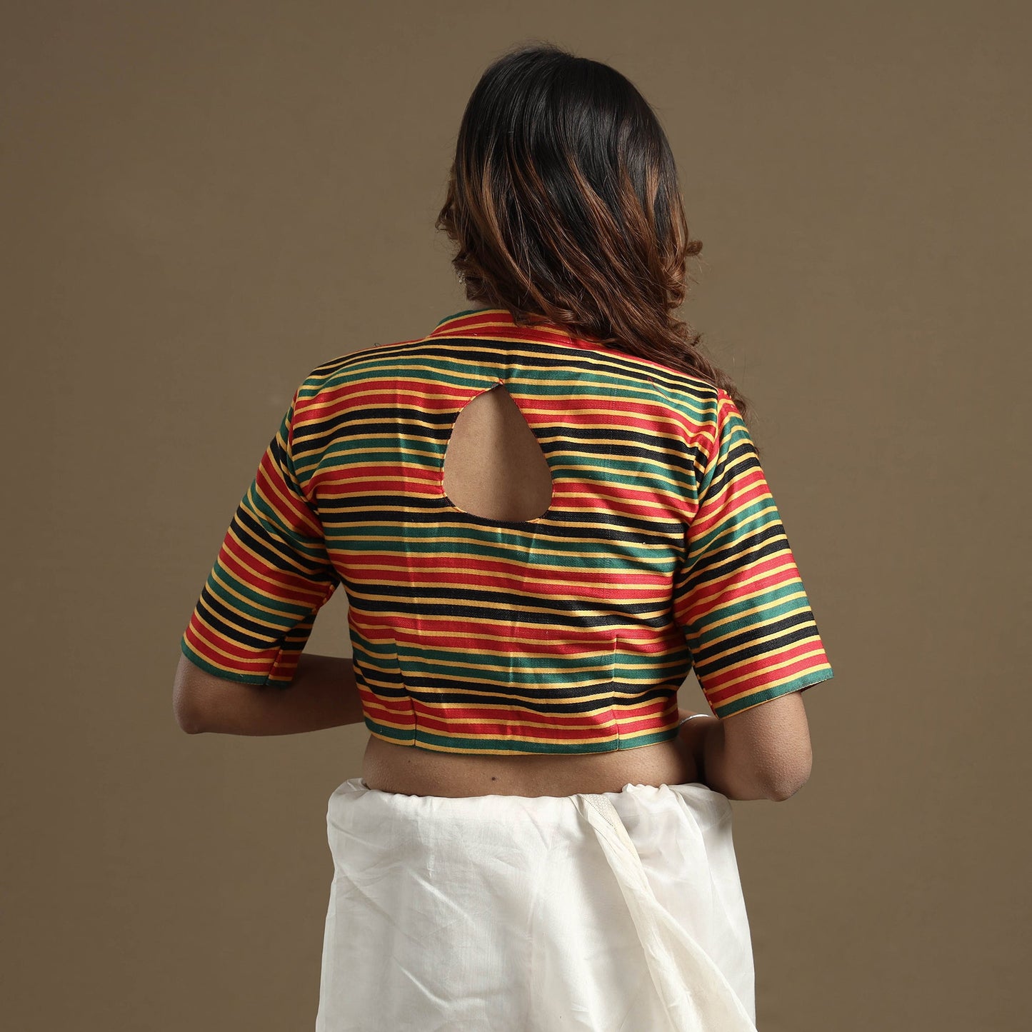 Buy Mashru Weave Pure Handloom Silk Stitched Blouse