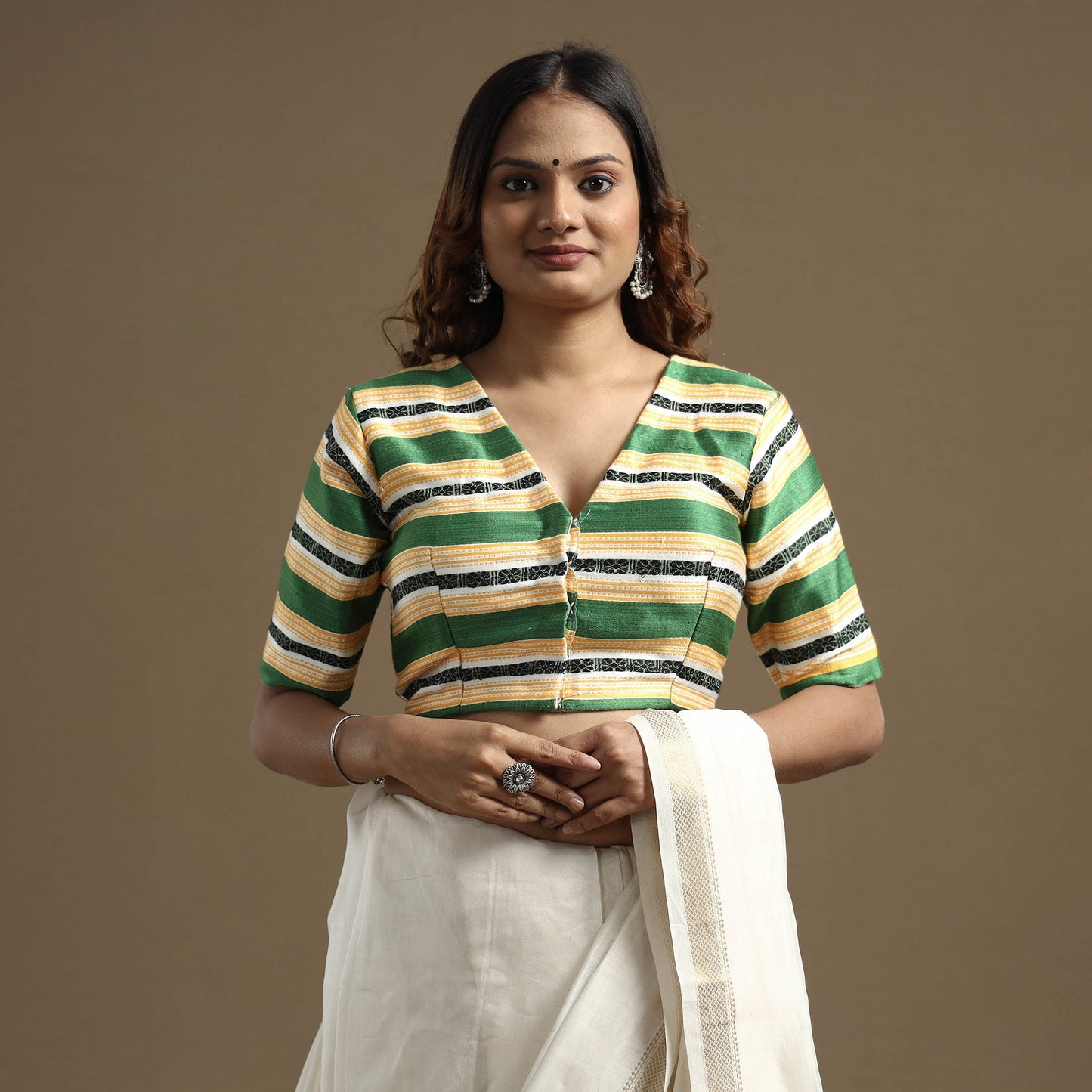Buy Mashru Weave Pure Handloom Silk Stitched Blouse
