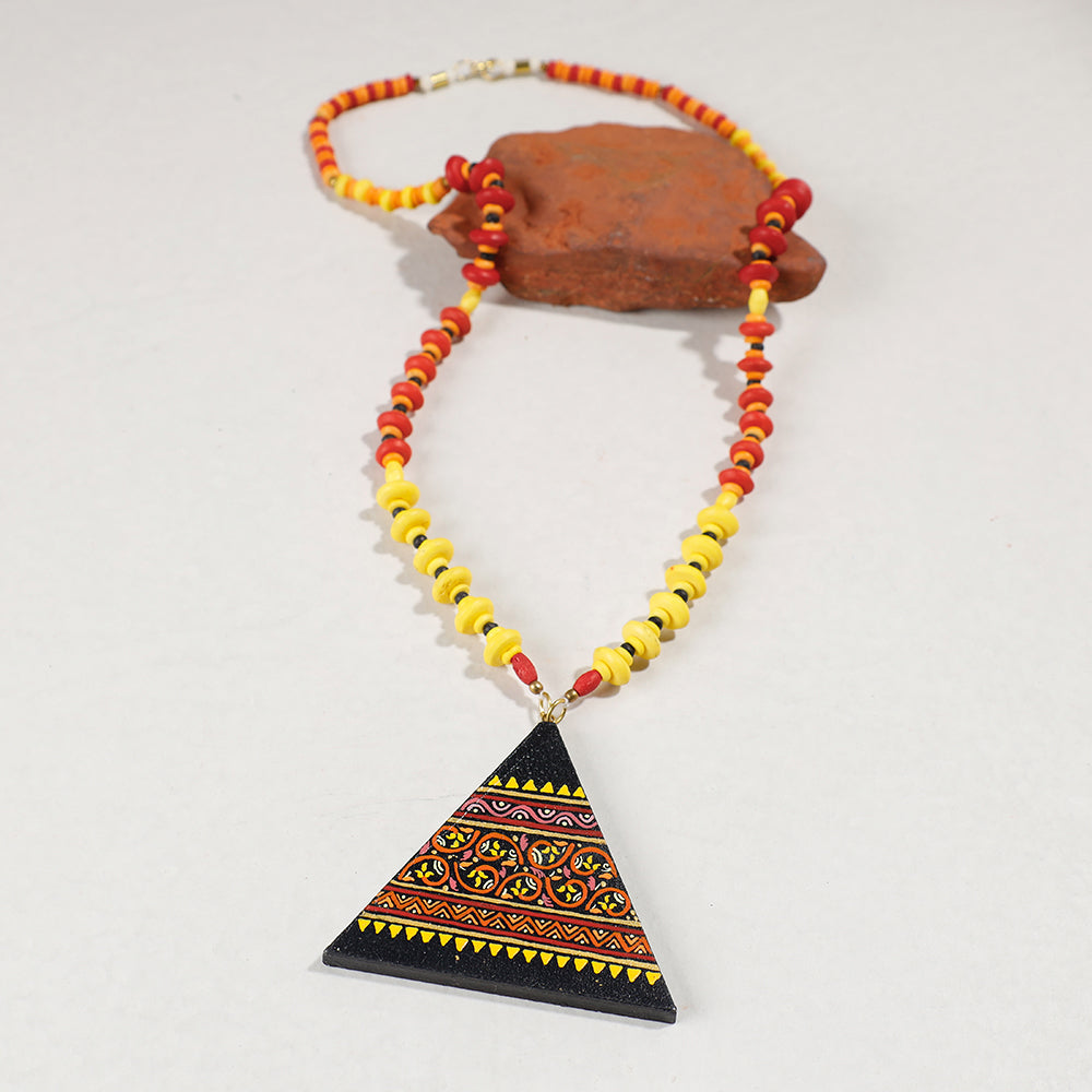 Miniature Handpainted Wooden Necklace With Beads