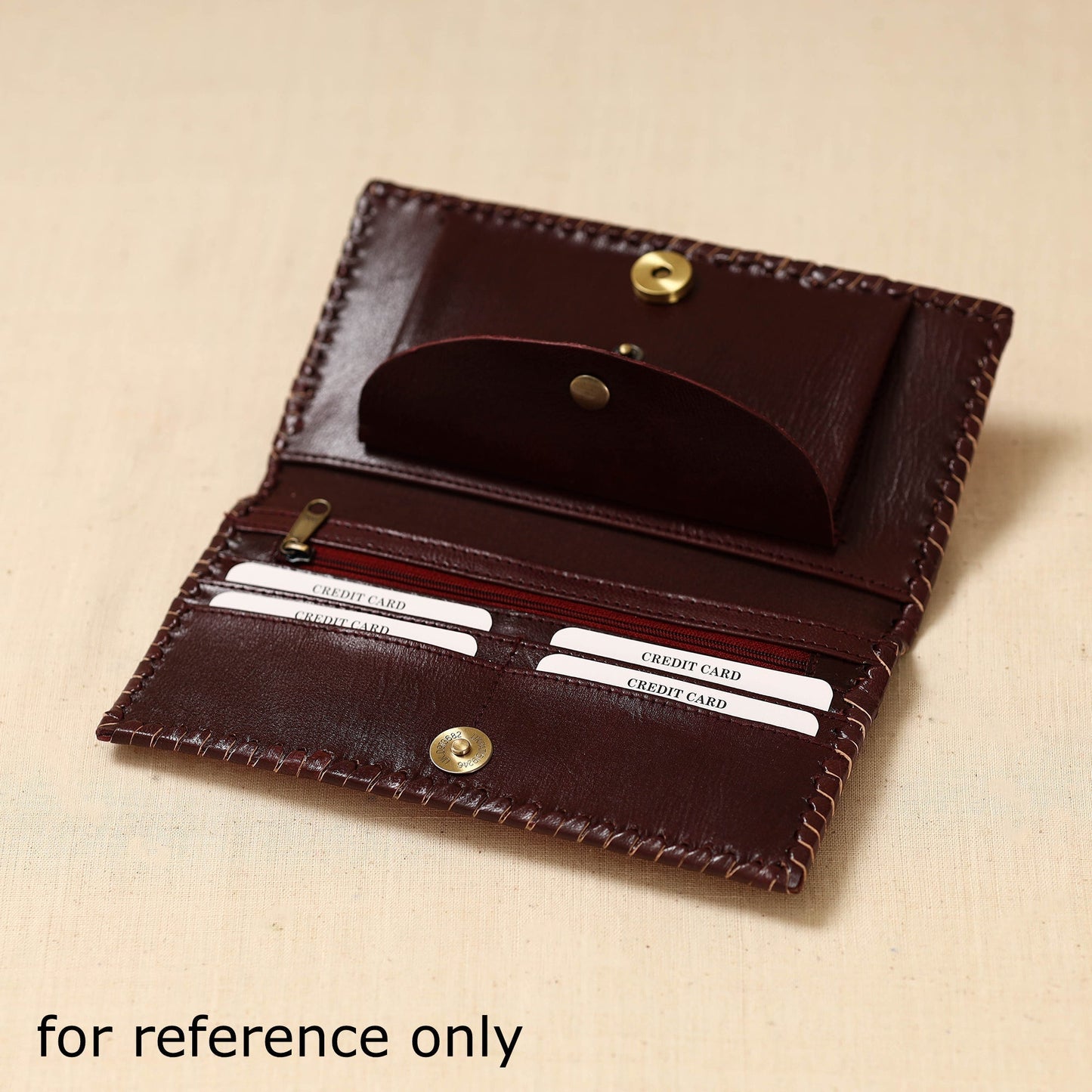 Handcrafted embossed leather wallet 44