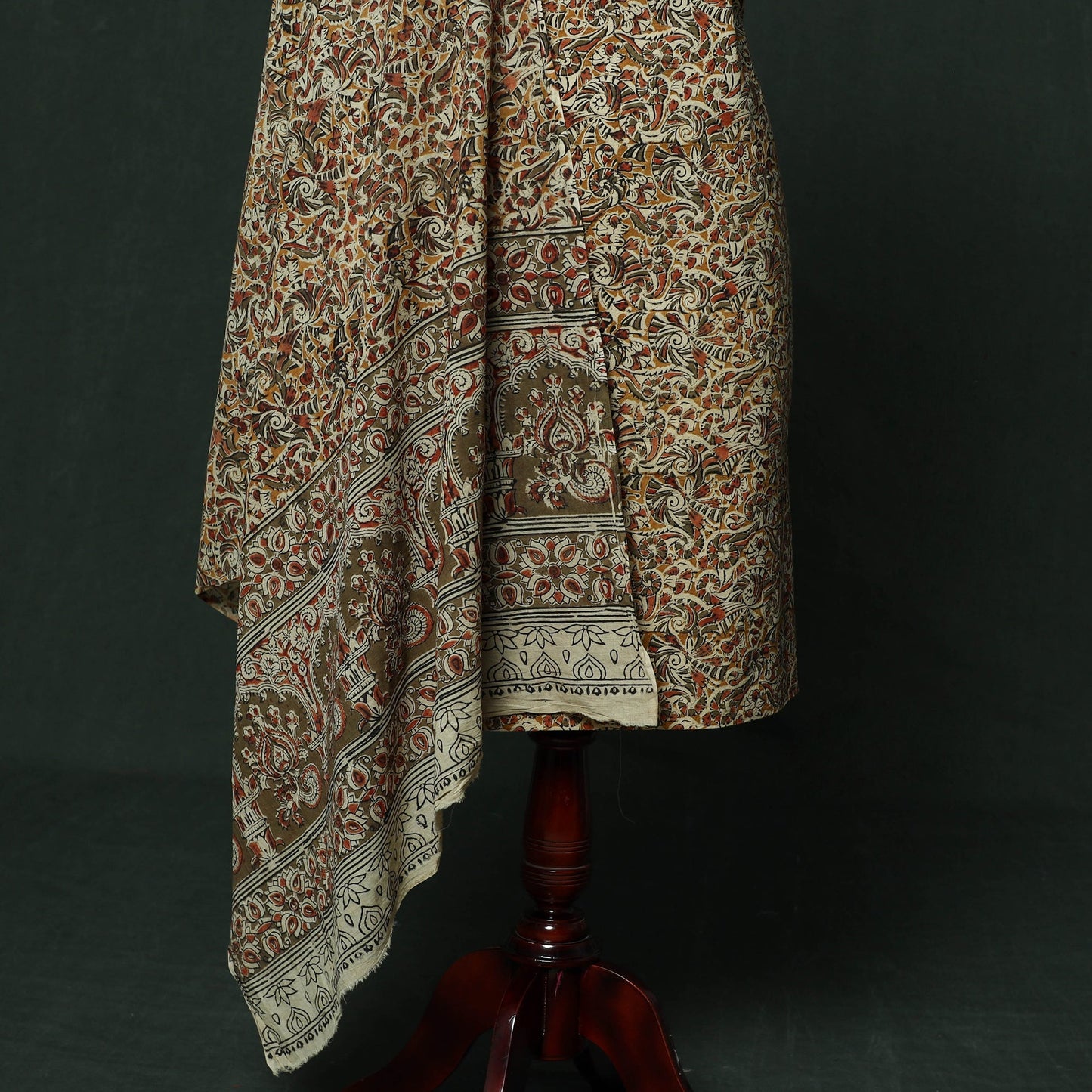 Natural dyed block print cotton pedana kalamkari 2pc