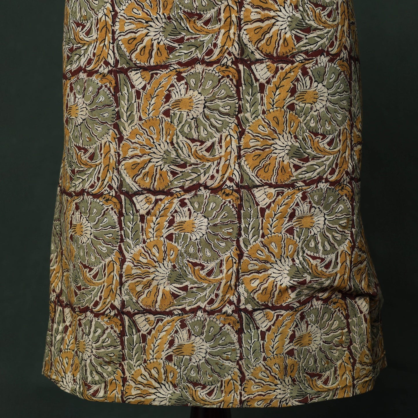 Natural dyed block print cotton pedana kalamkari 2pc