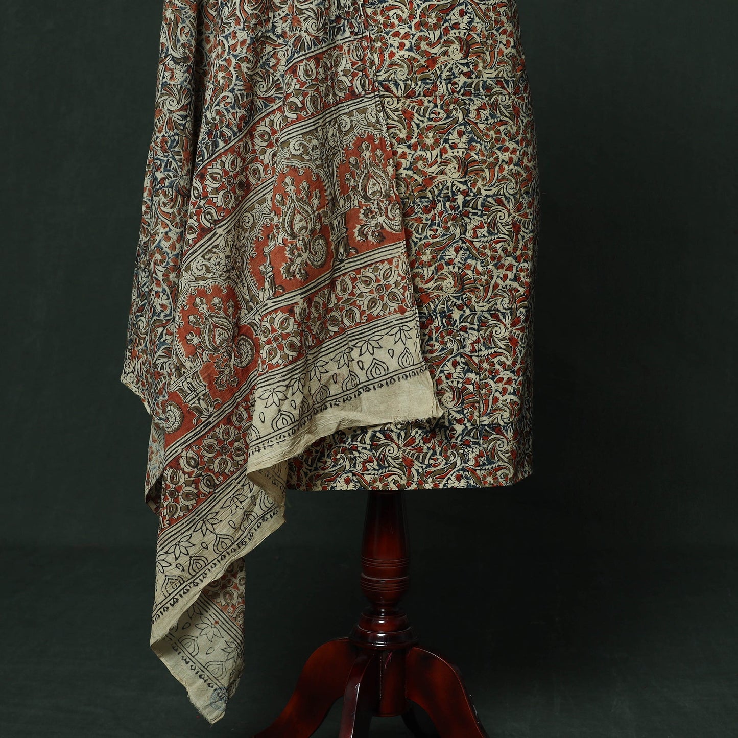 Natural dyed block print cotton pedana kalamkari 2pc
