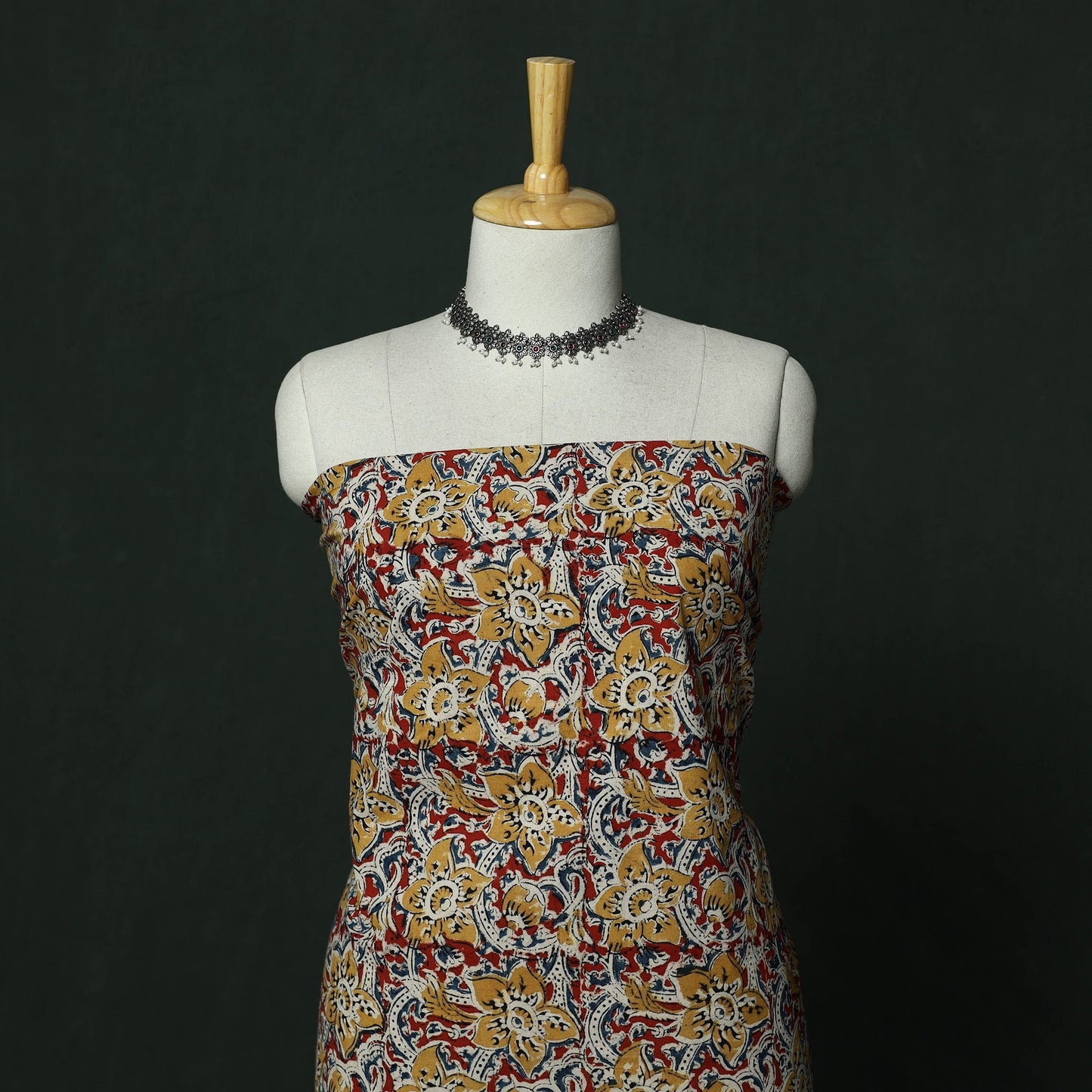 Natural dyed block print cotton pedana kalamkari 2pc