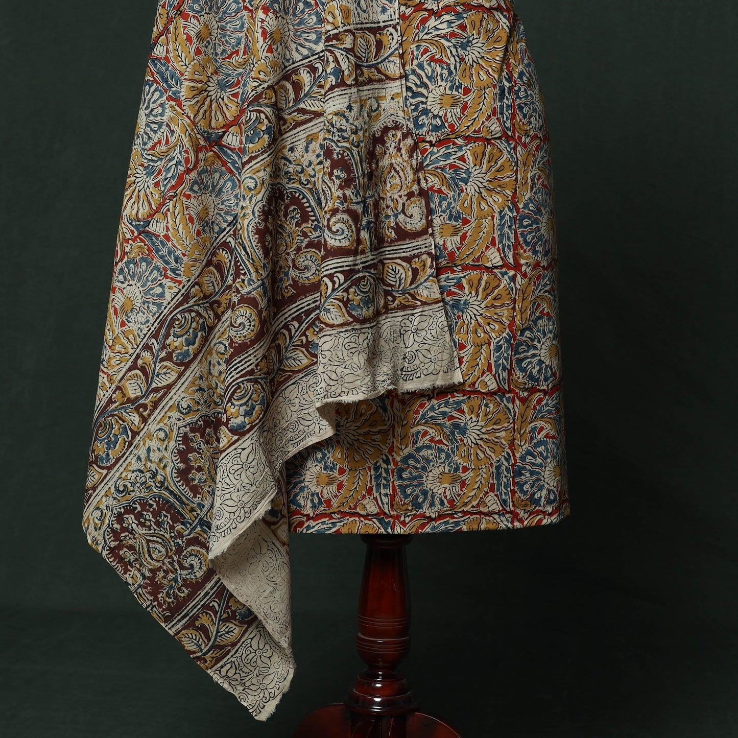 Natural dyed block print cotton pedana kalamkari 2pc