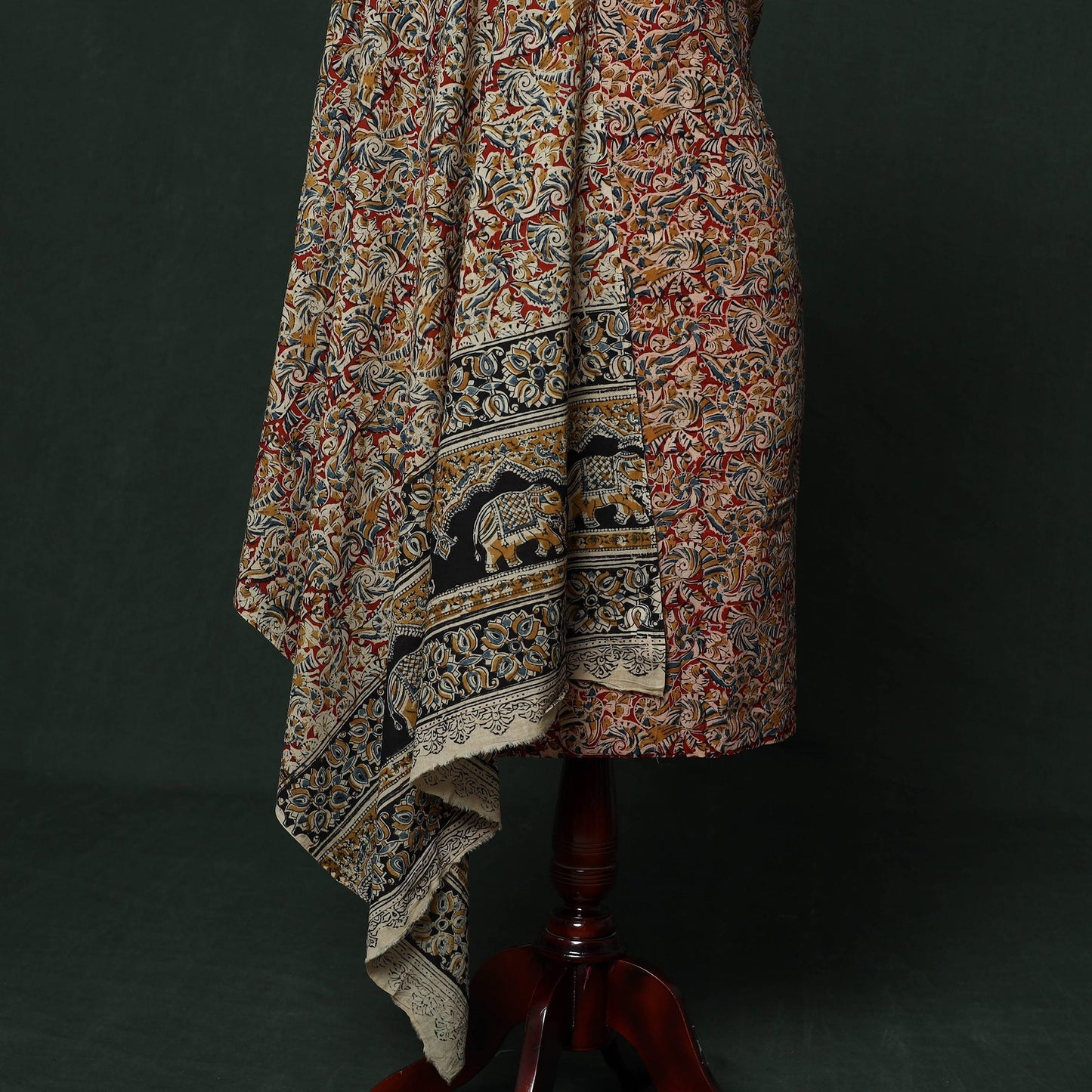 Natural dyed block print cotton pedana kalamkari 2pc