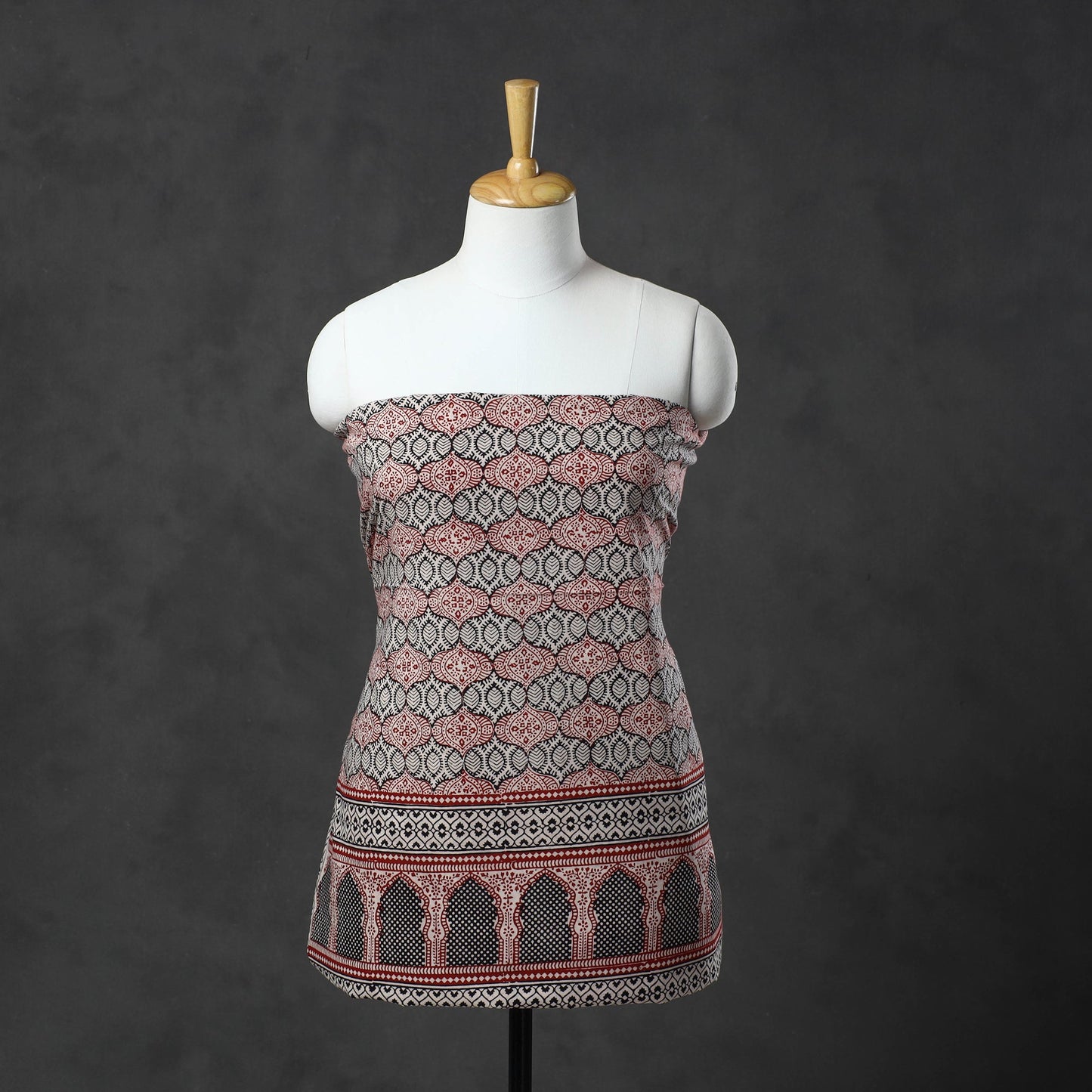Multicolor Natural Dyed Cotton Bagh Print Kurta Material