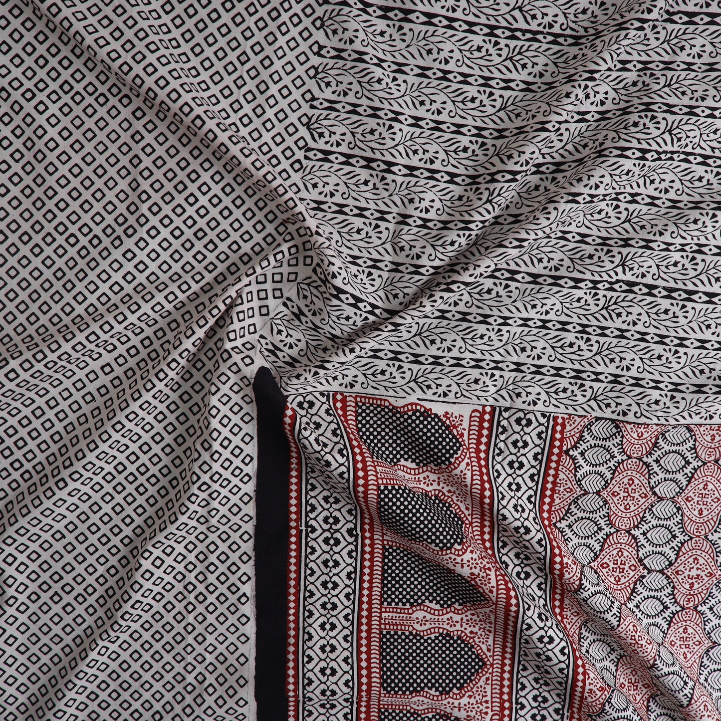 Multicolor Natural Dyed Cotton Bagh Print Kurta Material