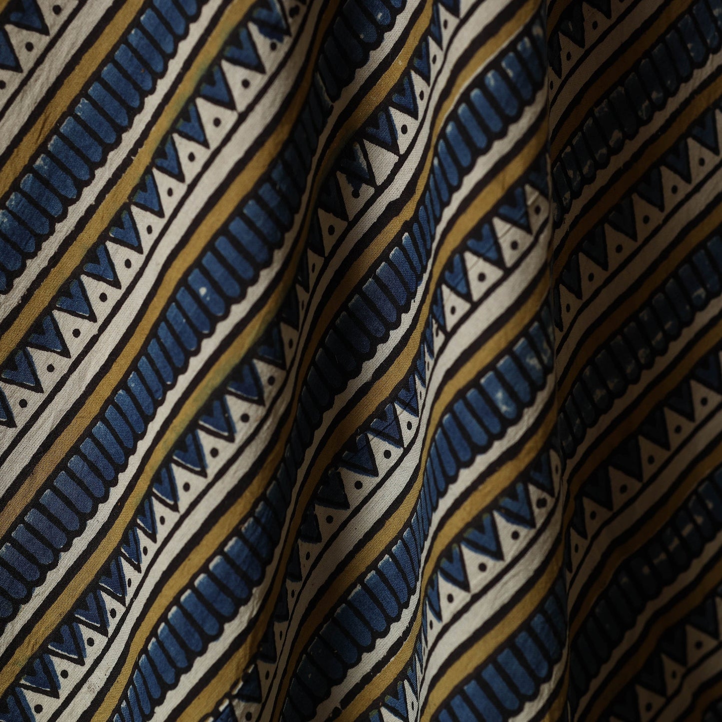 Multicolor - natural dyed cotton hand fabric 01