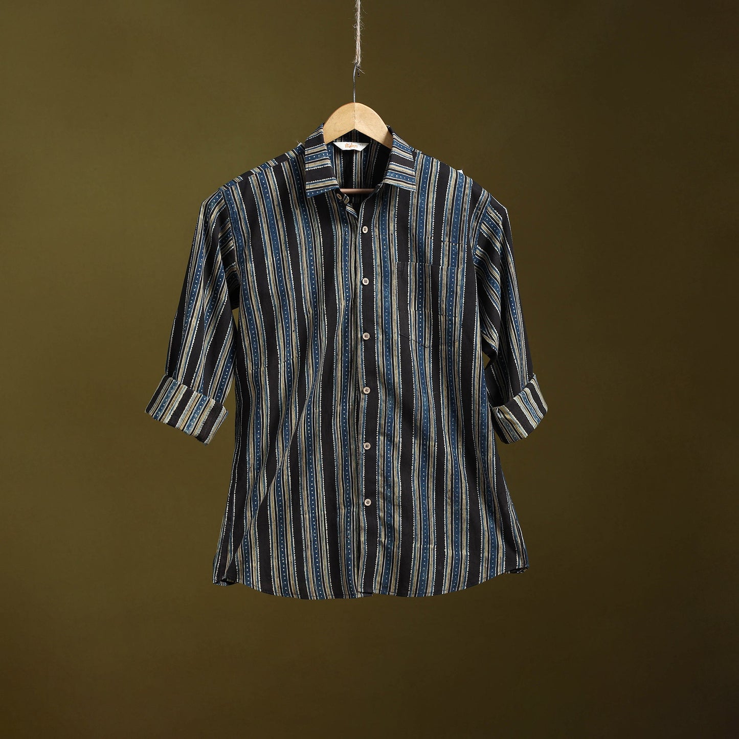 Multicolor - natural dyed cotton men full sleeve shirt 03