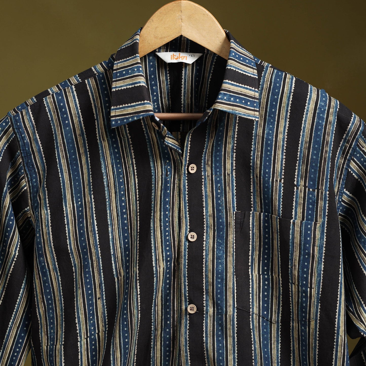 Multicolor - natural dyed cotton men full sleeve shirt 03