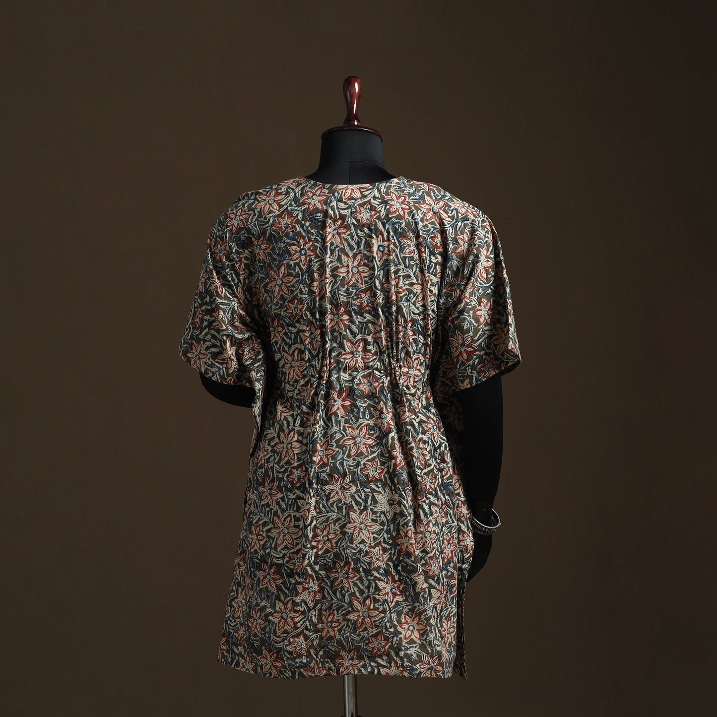 Natural dyed hand block kalamkari print cotton kaftan
