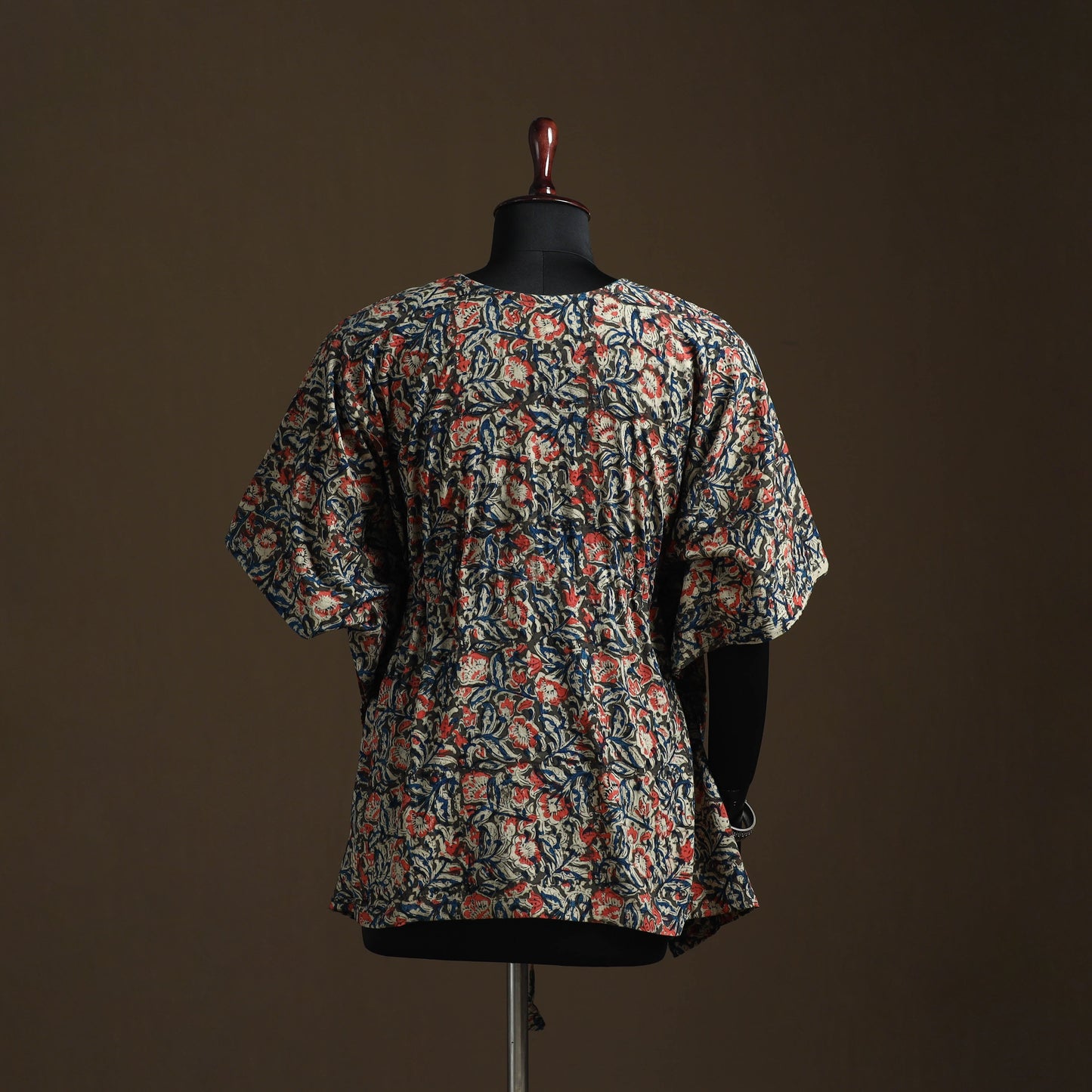 Natural dyed hand block kalamkari print cotton kaftan