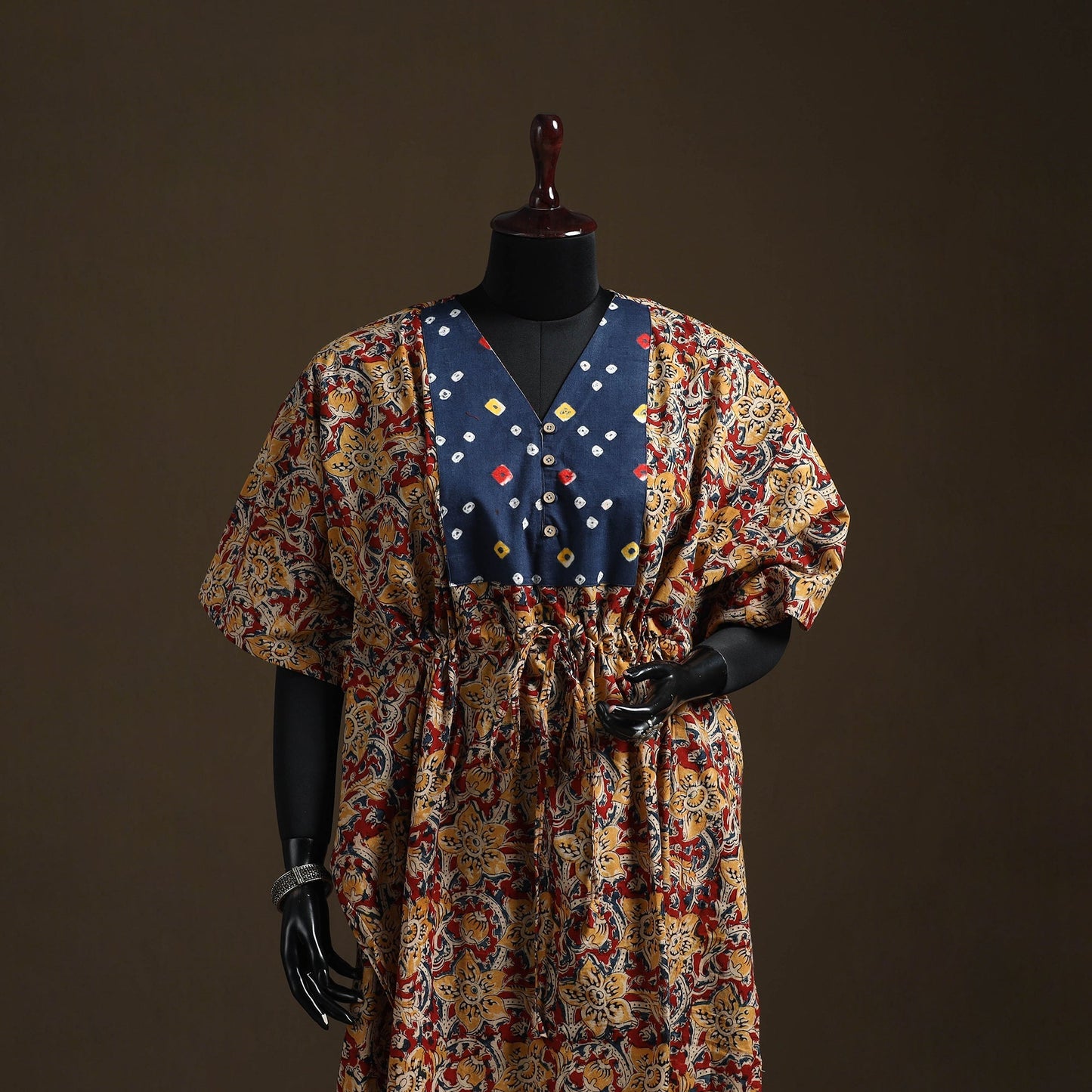 Natural dyed hand block kalamkari print patchwork cotton