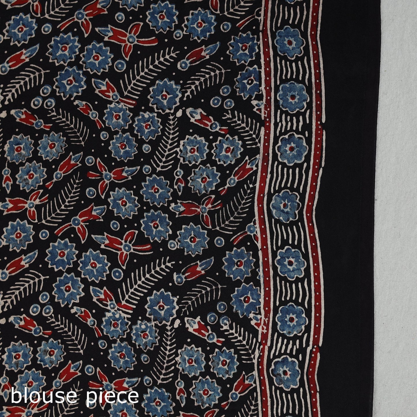 Natural Dyed Hand Block Print Dola Silk Ajrakh Saree
