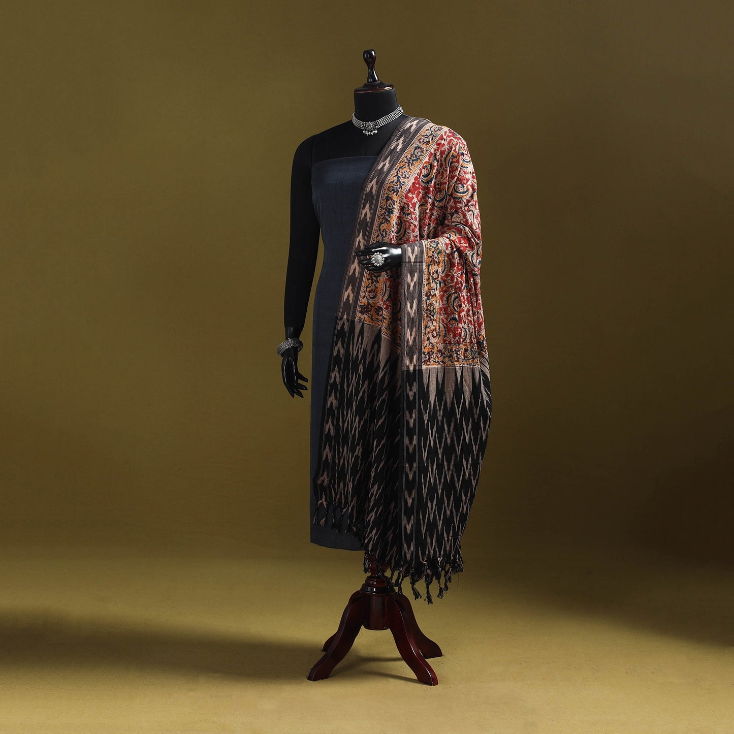 Multicolor - natural dyed kalamkari cotton dupatta