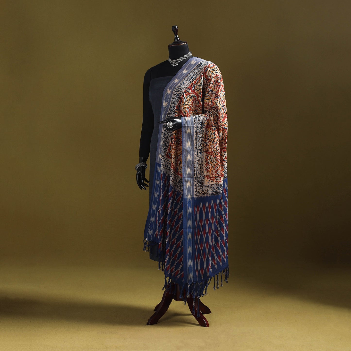 Multicolor - natural dyed kalamkari cotton dupatta