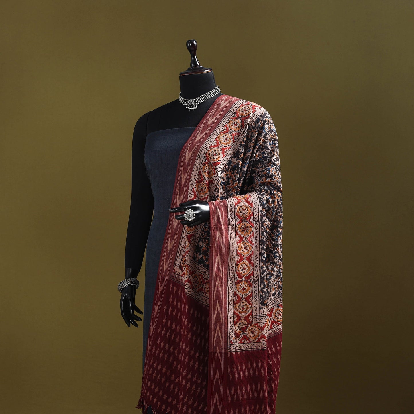 Multicolor - natural dyed kalamkari cotton dupatta