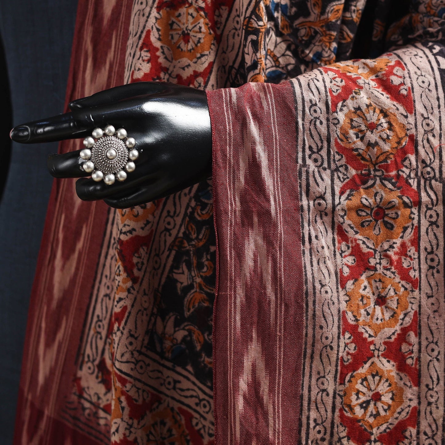 Multicolor - natural dyed kalamkari cotton dupatta