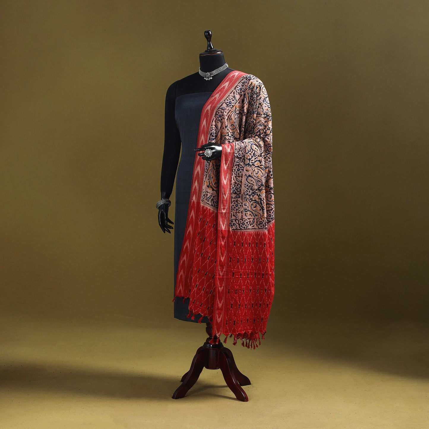 Multicolor - natural dyed kalamkari cotton dupatta