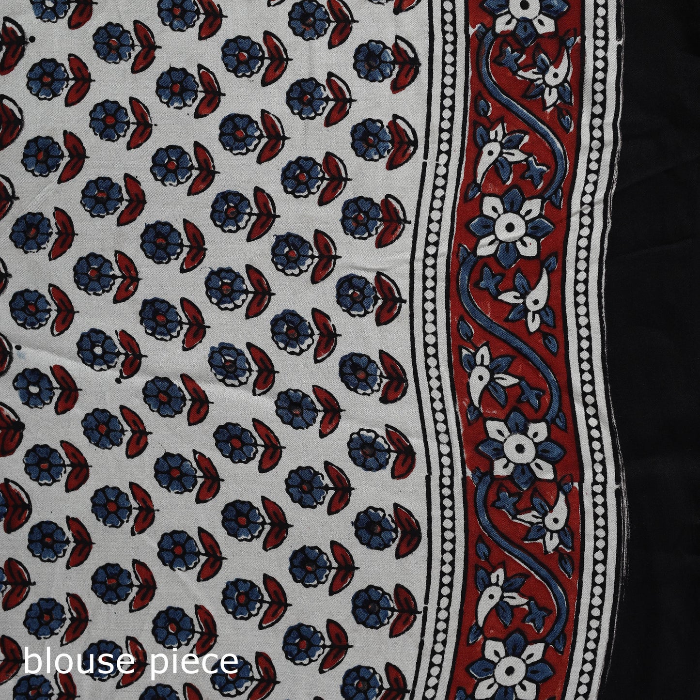 Natural dyed modal silk kutch hand block print ajrakh saree