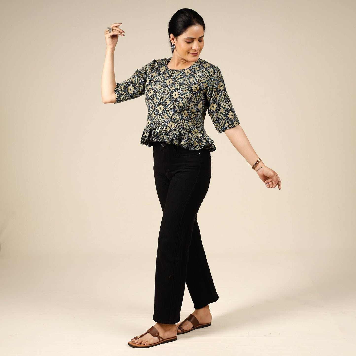 ajrakh crop top