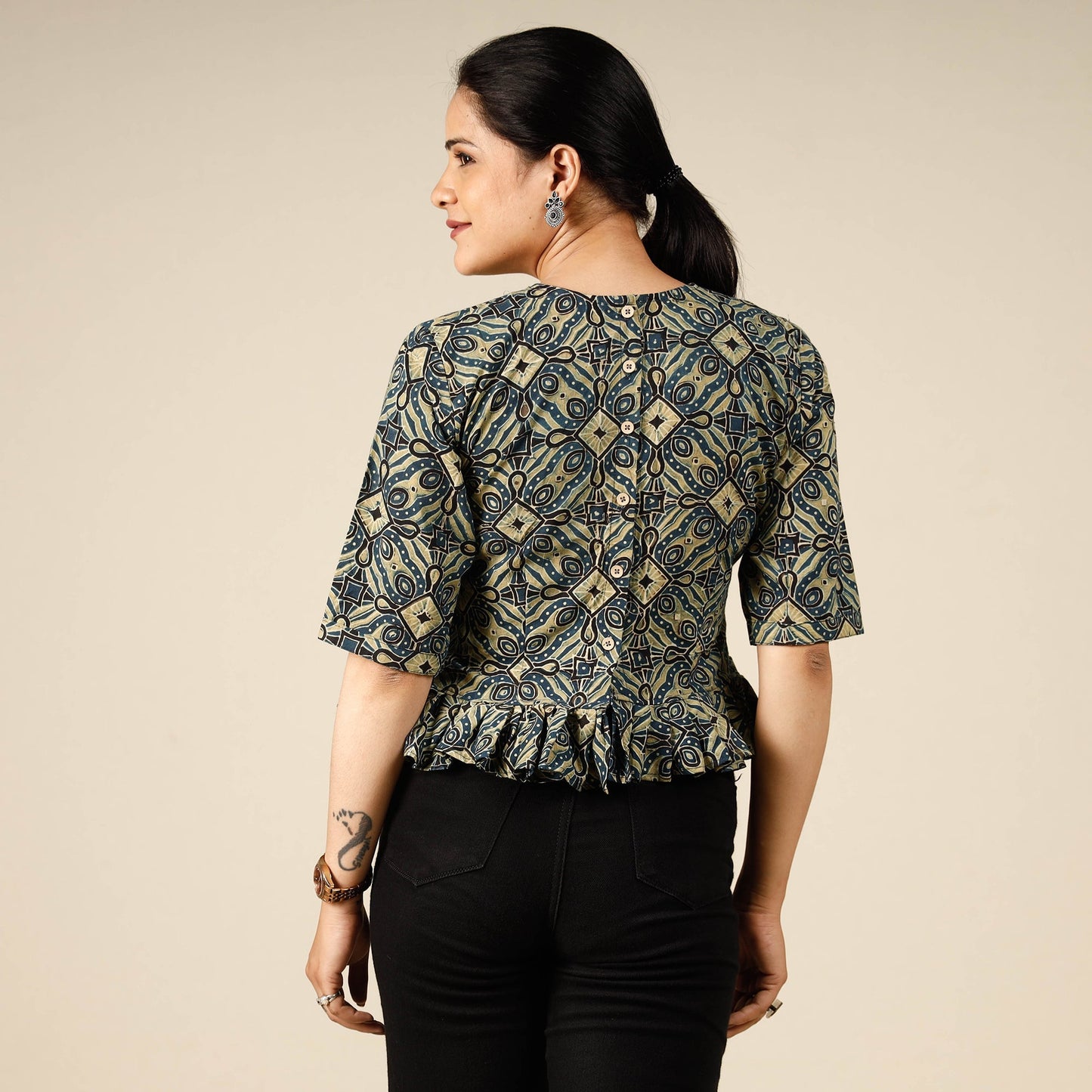 ajrakh crop top