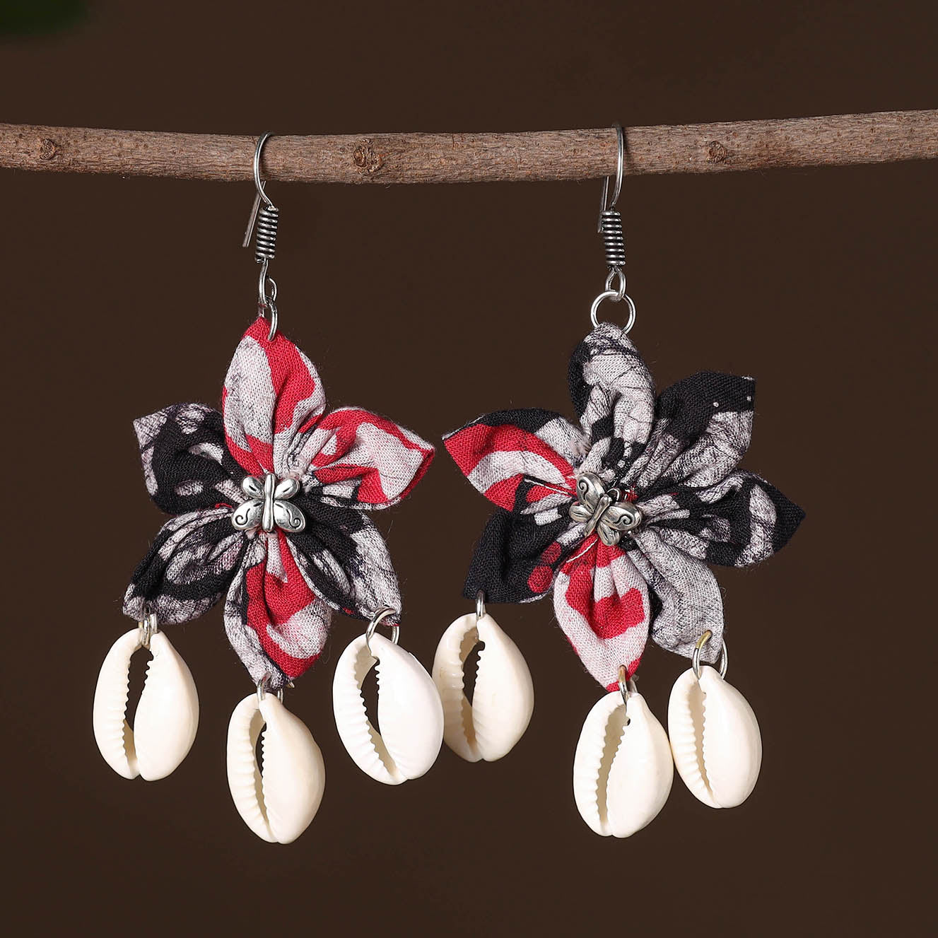 Multicolor - nisha fabart phool kali shell earrings